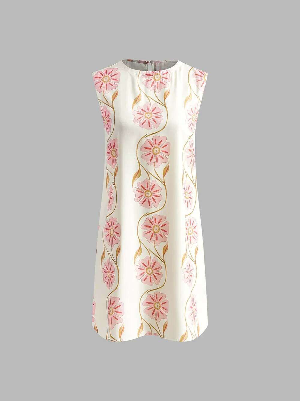 Commense Romantic Print Sleeveless Mini Dress